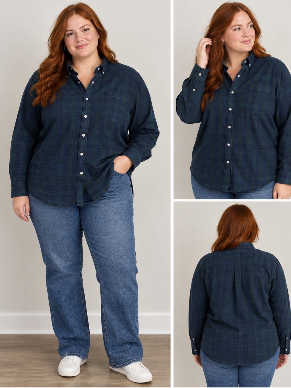 J.Crew Women’s Long-Sleeve Striped Button-Down Shirt – Size Large